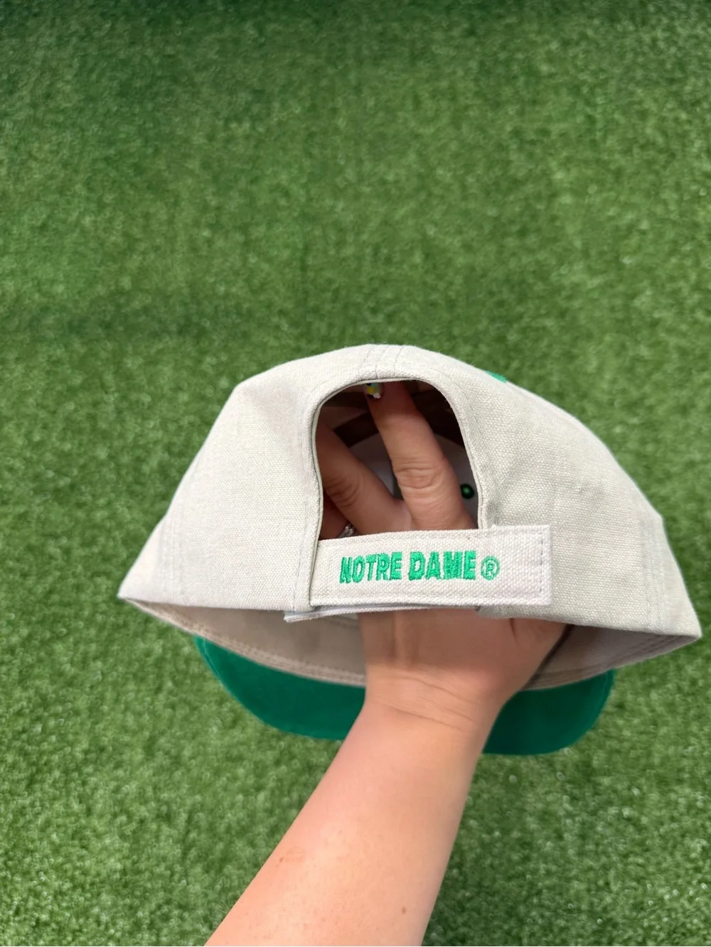 NWT Vtg Notre Dame Fighting Irish Adjustable Strap Outdoor Cap OC Logo Mascot
